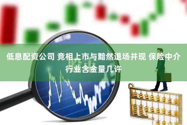 低息配资公司 竞相上市与黯然退场并现 保险中介行业含金量几许